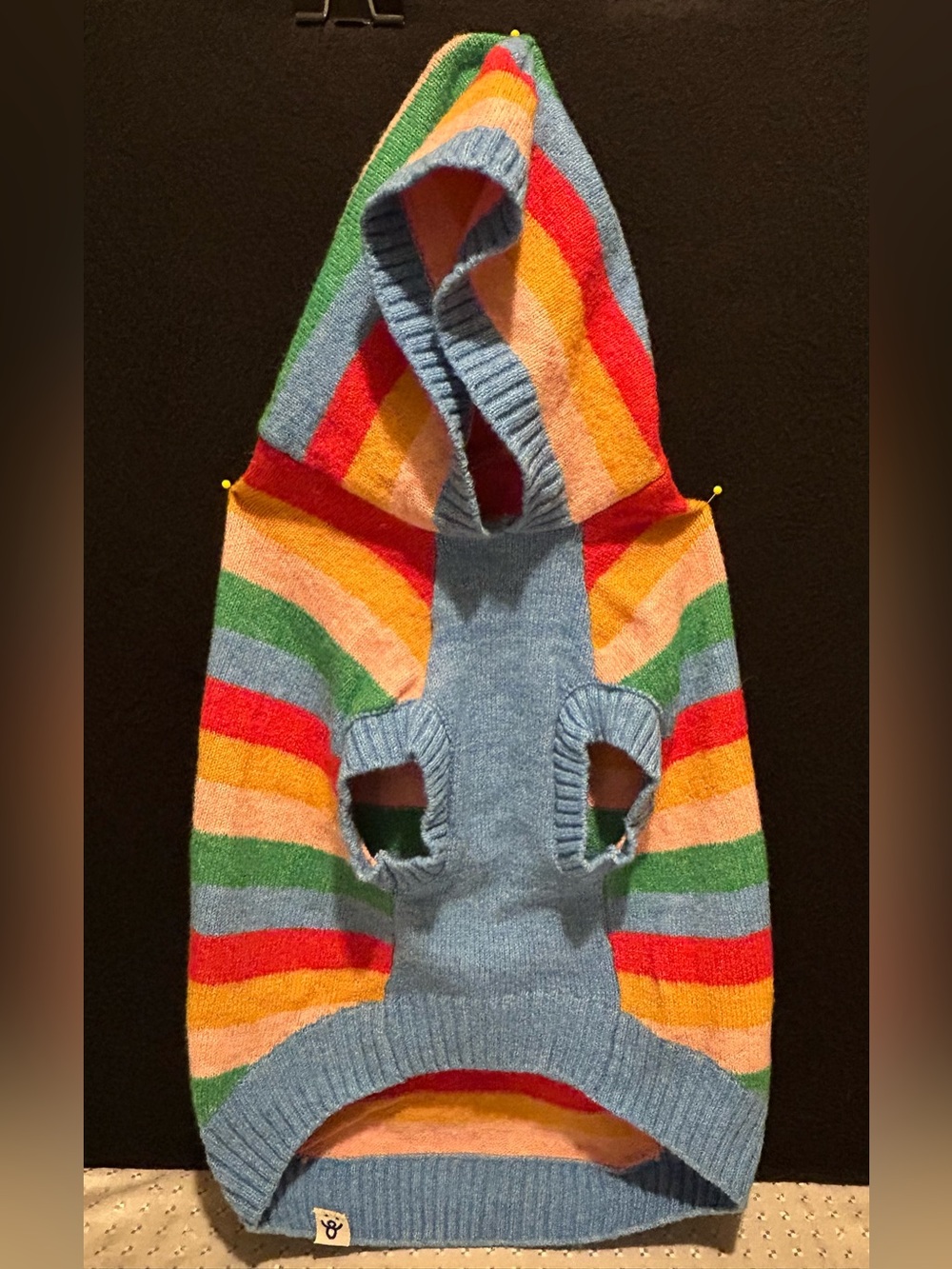 Oodles Dog Apparel Multi Color Hoodie Sweater For Large Dog